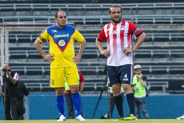 Cuau durante un partido de leyendas