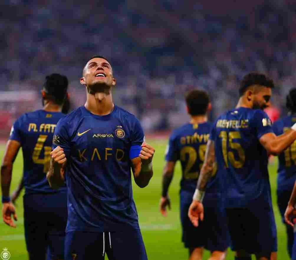 CR7 celebra su gol en el partido