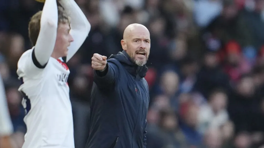 Ten Hag durante el encuentro en Old Trafford