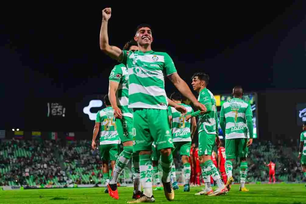 MEXSPORT Jugadores de León celebran el tanto de Brunetta