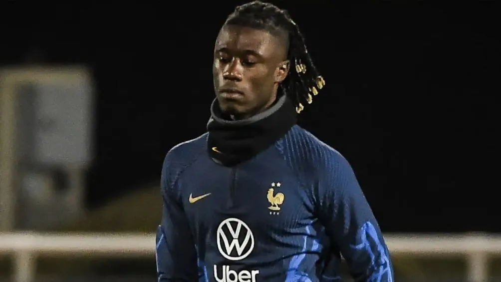 Camavinga durante un entrenamiento con Francia