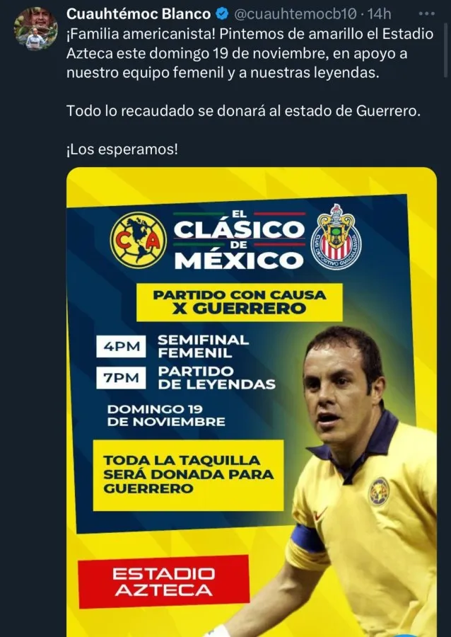 Cuau incita a la gente a ir al Clásico Femenil