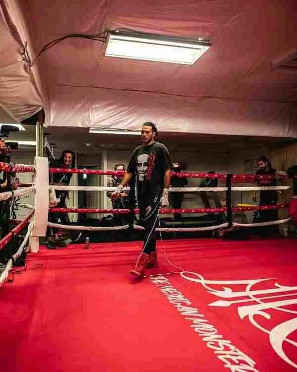 El boxeador estadounidense durante su entrenamiento