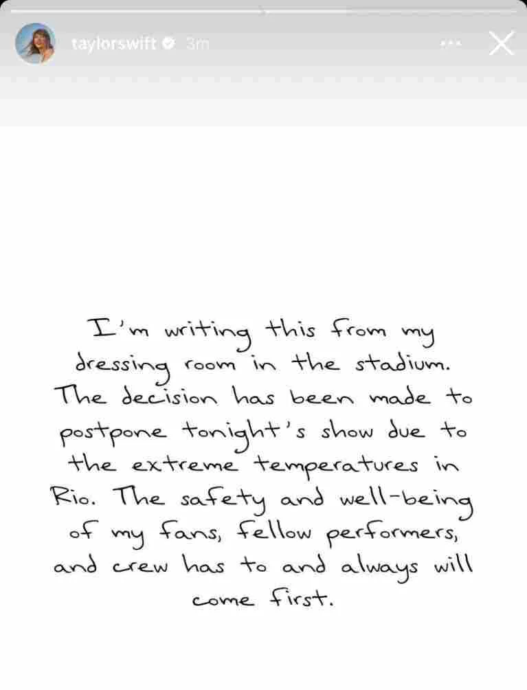 El mensaje de Taylor Swift para anunciar el cambio de fecha