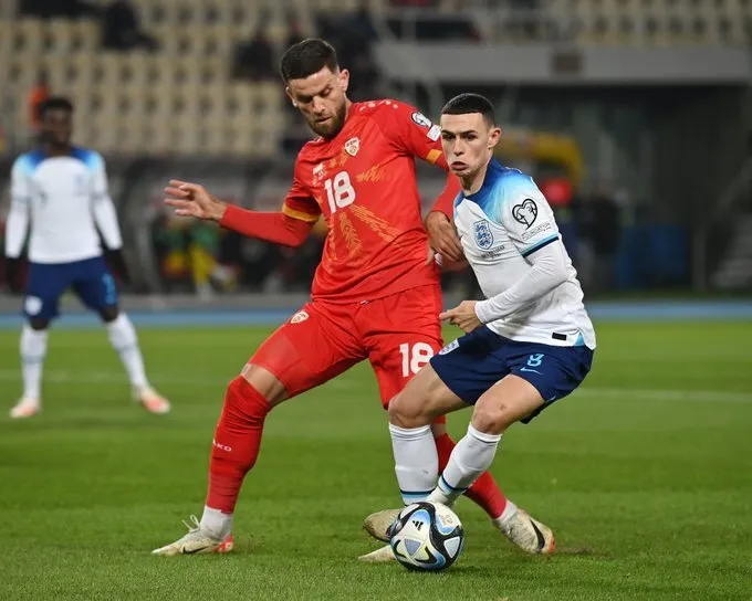 Inglaterra y Macedonia del Norte empataron 1-1