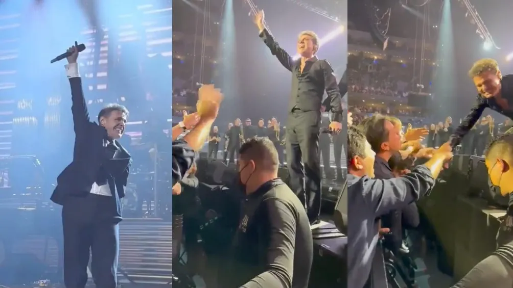 Captura de Pantalla X: @LM_mundial El intérprete se fue a saludar de mano al público y todos quedaron contentos.