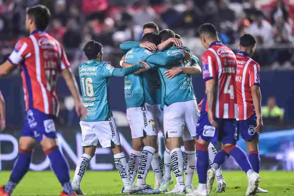 MEXSPORT Los jugadores de León en la celebración del primer gol