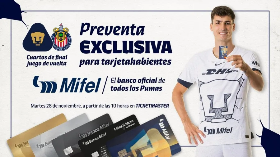 Preventa Mifel para Pumas vs Chivas