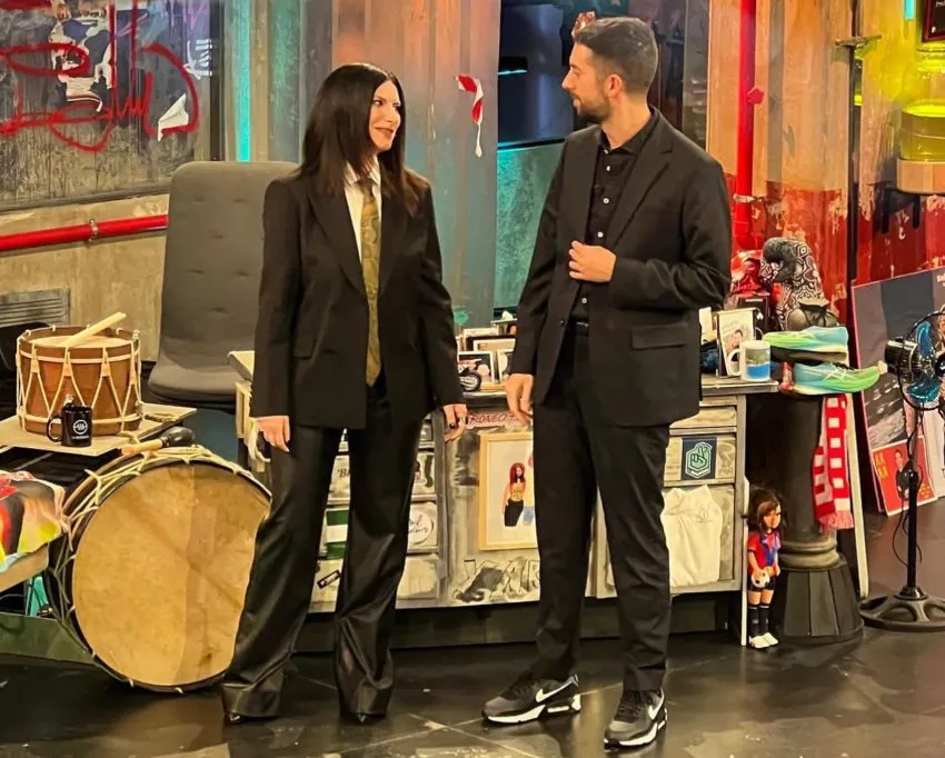 Pausini y Broncano en el programa