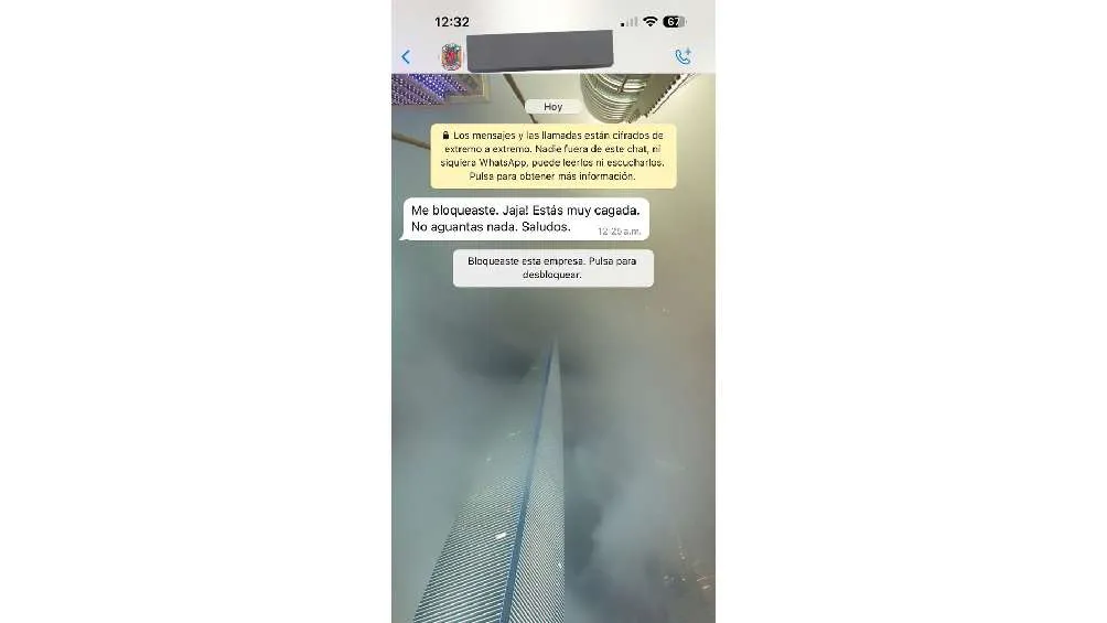 Mauricio Castillo hasta le mandó mensaje por WhatsApp a la influencer.