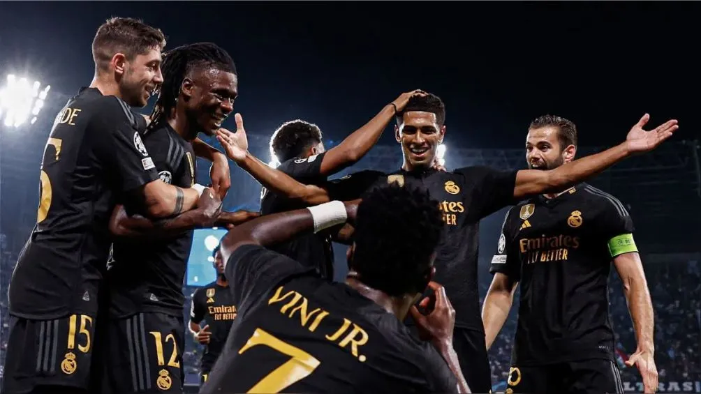 Vinicius celebrando el gol de jude Bellingham