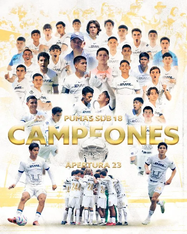 Pumas Sub-18 levanta al título del Torneo Apertura 2023