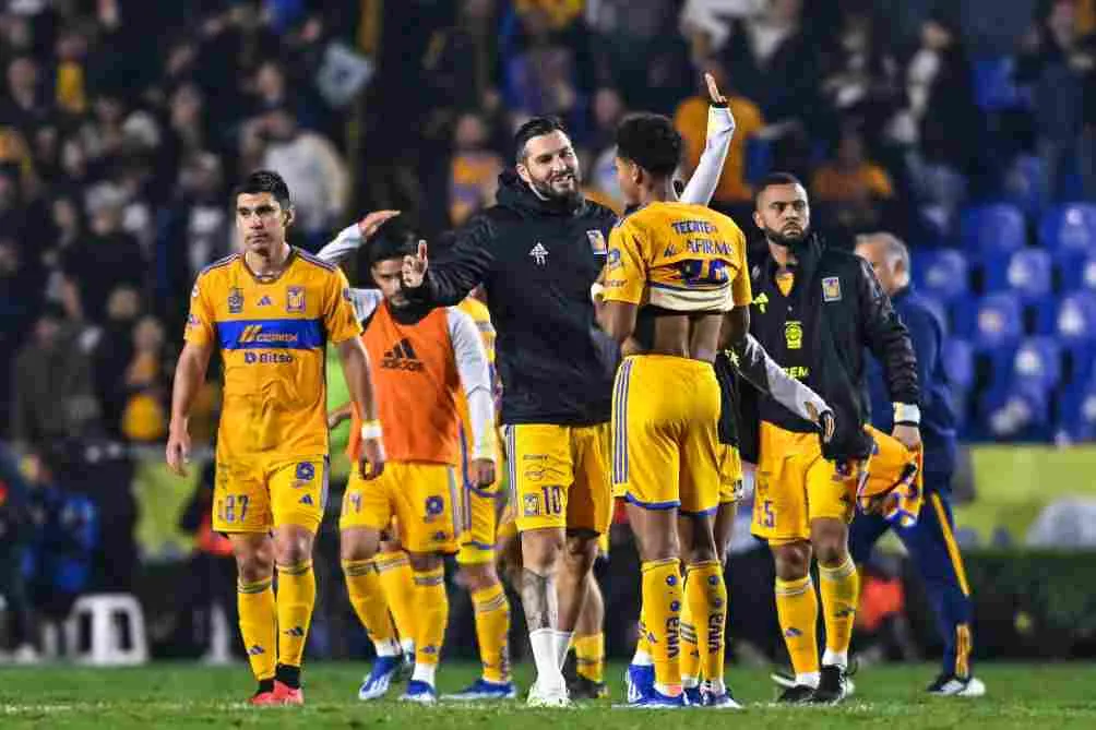 Tigres celebra tras victoria contra Puebla