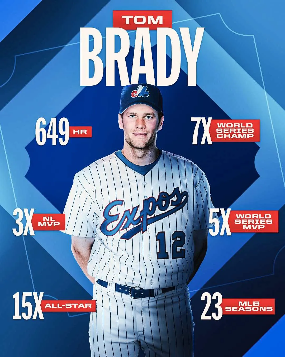 TWITTER: @MLB La tarjeta que Topps le hizo a Tom Brady