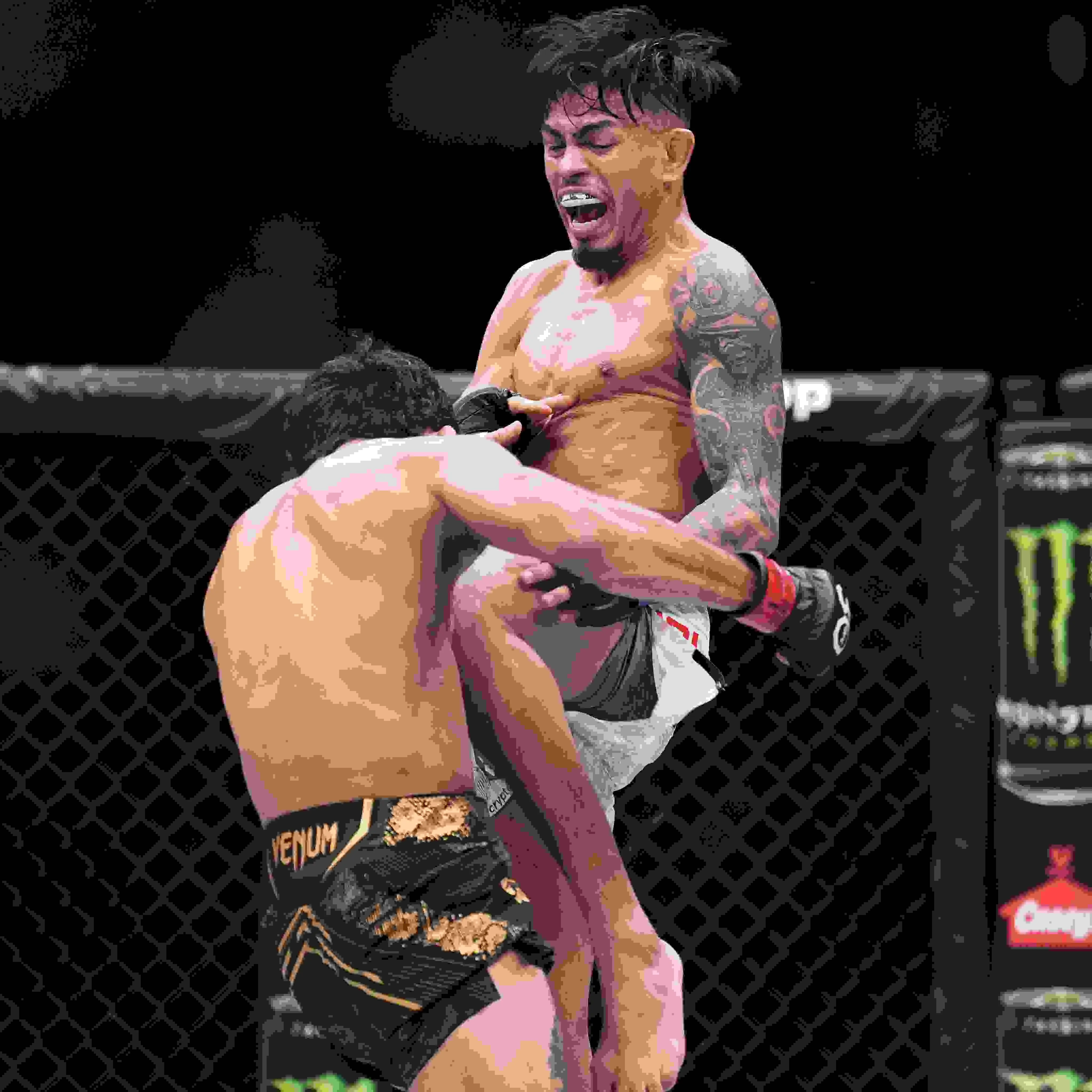 Pantajo recibiendo un golpe de Royval