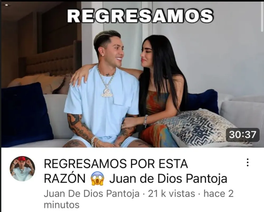 IG: @juandediospantoja Los esposos usaron su canal para explicar la mentira que hicieron para sus fans.