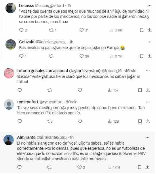 Así fueron algunos de los comentarios