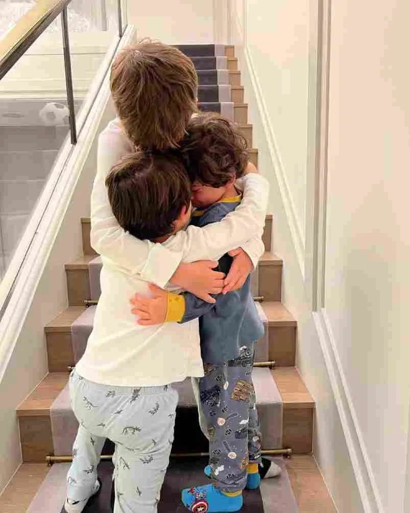 INSTAGRAM: @antonelaroccuzzo Mateo con sus hermanos Thiago y Ciro Messi