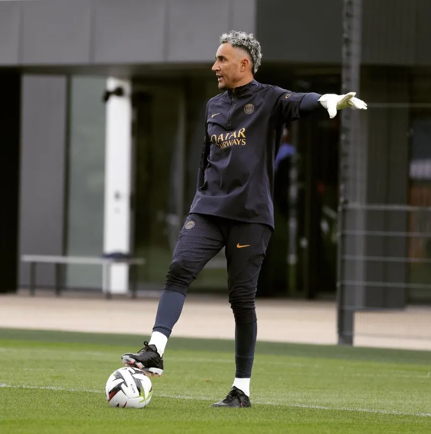 Keylor Navas en un entrenamiento de PSG