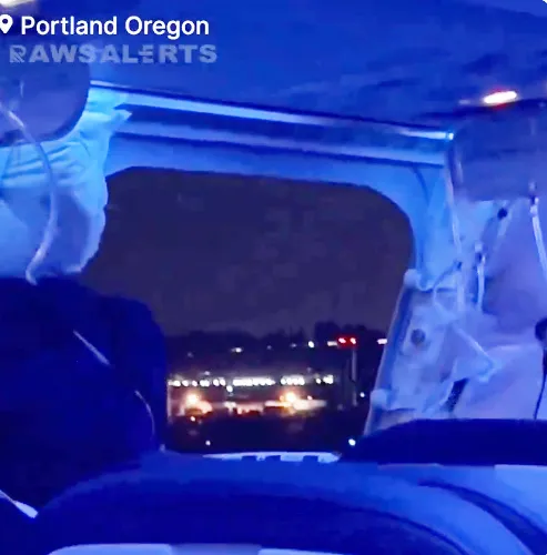 En videos se puede ver cómo regresan al aeropuerto con una gran ventana abierta.