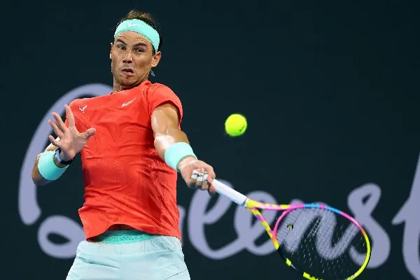 Rafael Nadal disputando un partido