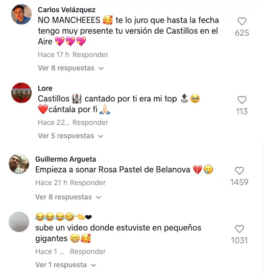 La gente que la sigue en TikTok le piden que vuelva a cantar.