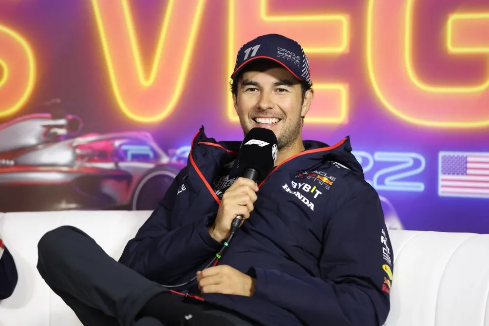 MEXSPORT 'Checo' Pérez en conferencia de prensa en 2023