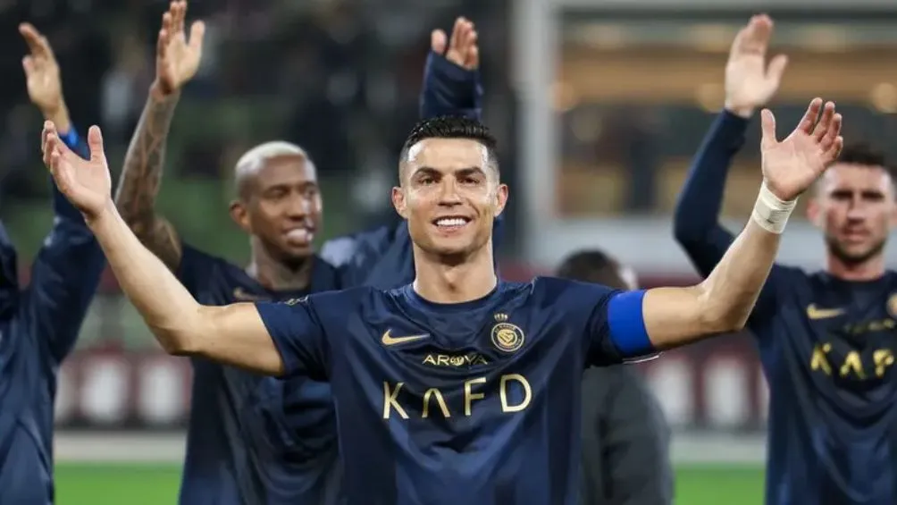 TWITTER: @AlNassrFC_EN Cristiano Ronaldo en festejo de gol