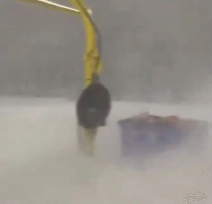 Highmark Stadium en la tormenta de nieve