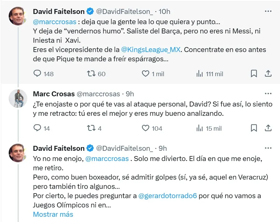 Pleito entre Faitelson y Crosas