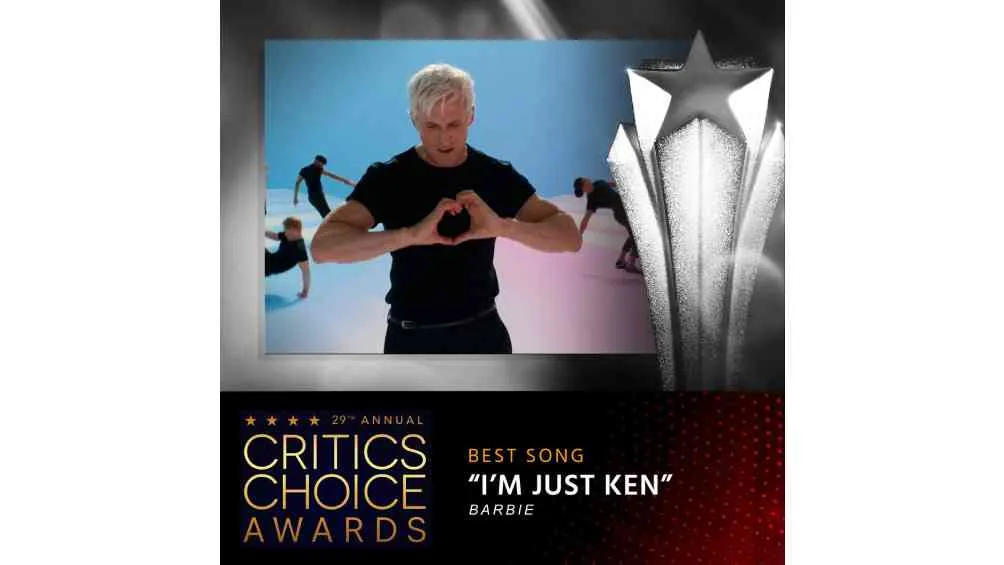 Twitter: @CriticsChoice El actor ganó con la canción ‘I’m Just Ken’ para la película ‘Barbie’.