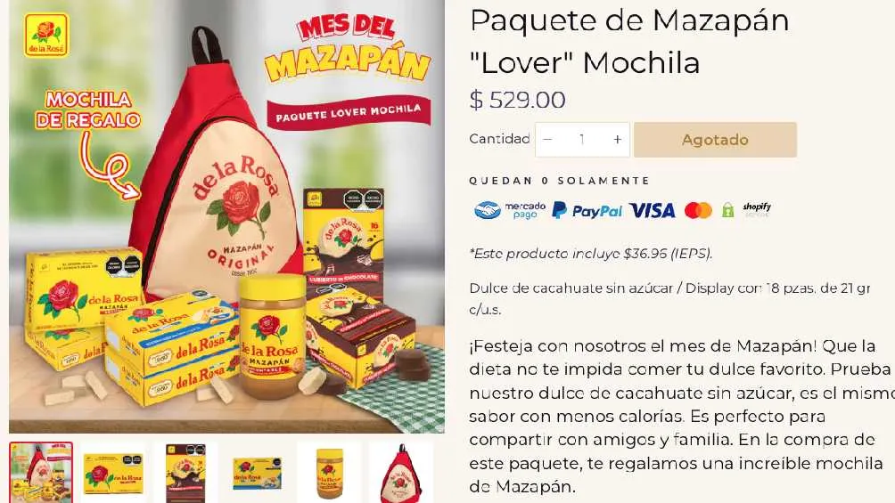 La marca 'de la Rosa' ofrece en su página diferentes artículos inspirados en el dulce.