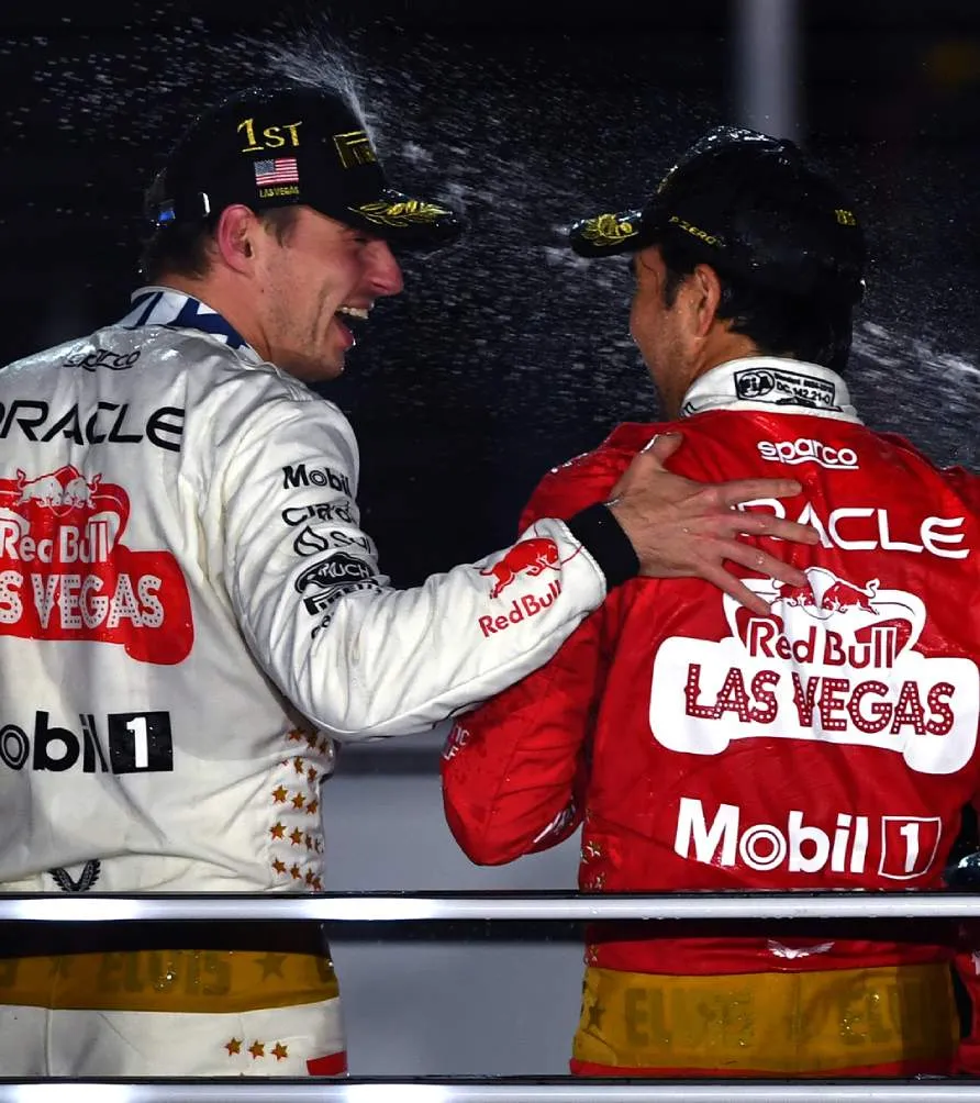 Max y Checo en el Gran Premio de Las Vegas