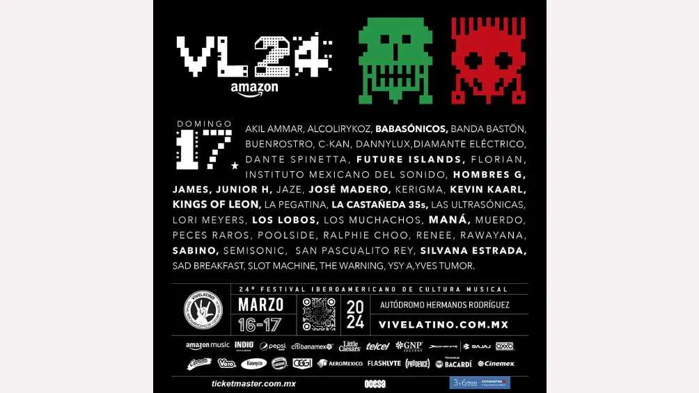 Twitter: @vivelatino El festival Vive Latino anunció la nueva alineación para el día 17 de marzo.