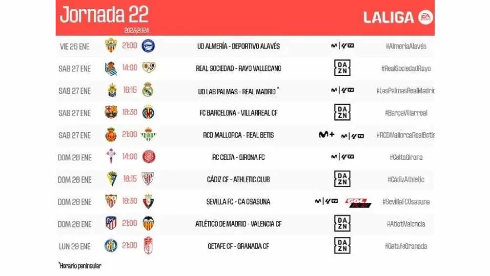 Nuevos horarios en LaLiga