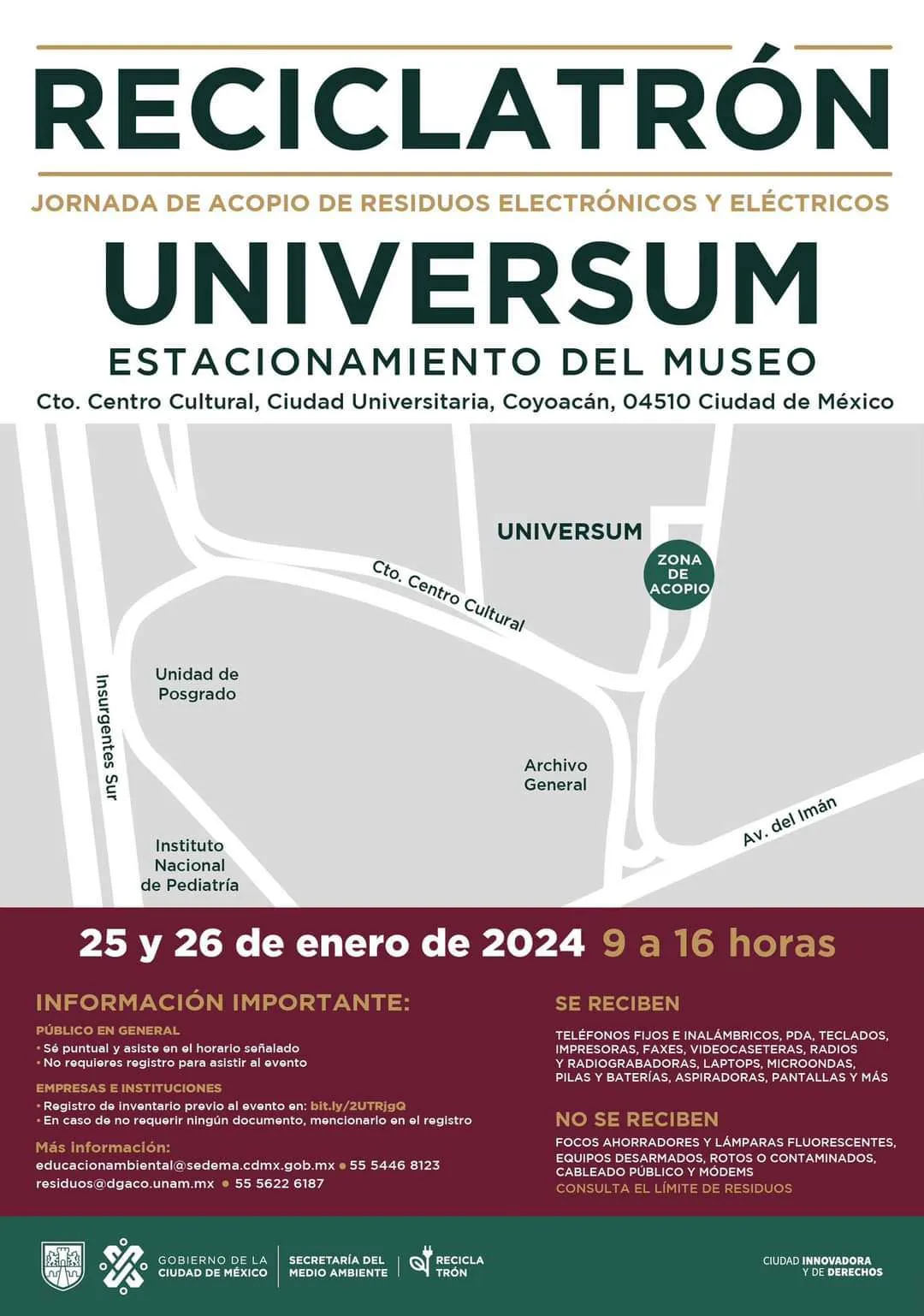 La sede será el estacionamiento del Universum en Ciudad Universitaria.