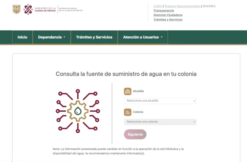 En este sitio podrás informarte de los horarios en que habrá agua por zona.