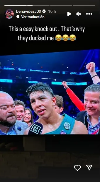 Ese fue el comentario de Benavidez