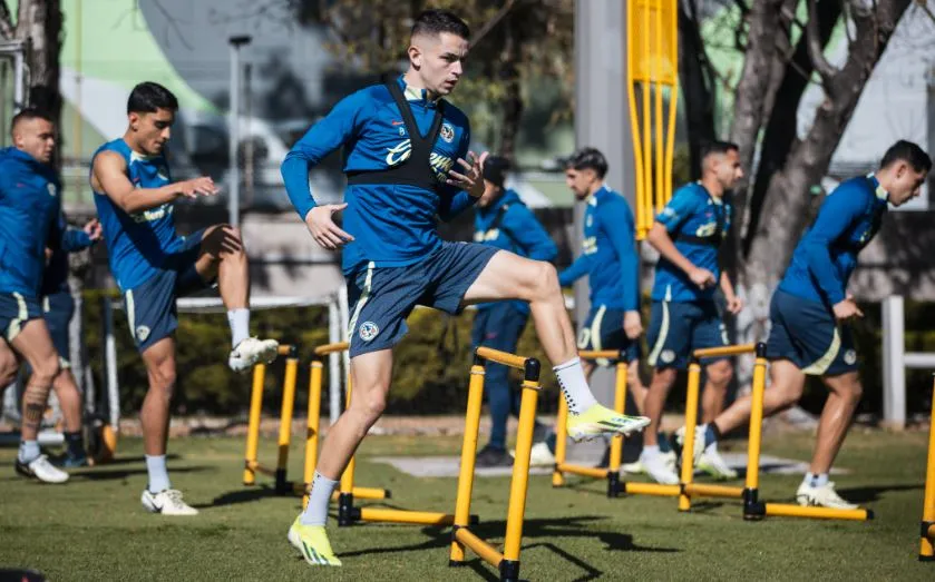 El América, durante una práctica de la semana