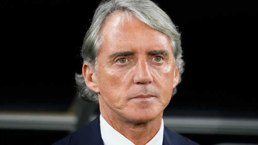 Roberto Mancini durante el partido