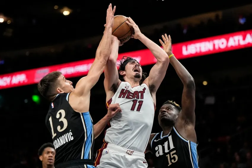 Jaime Jáquez en un juego de Miami Heat