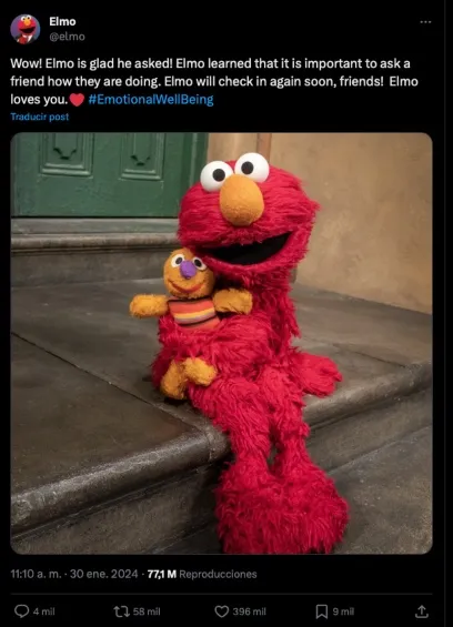 Ante la respuesta, Elmo le dio las gracias a los seguidores.