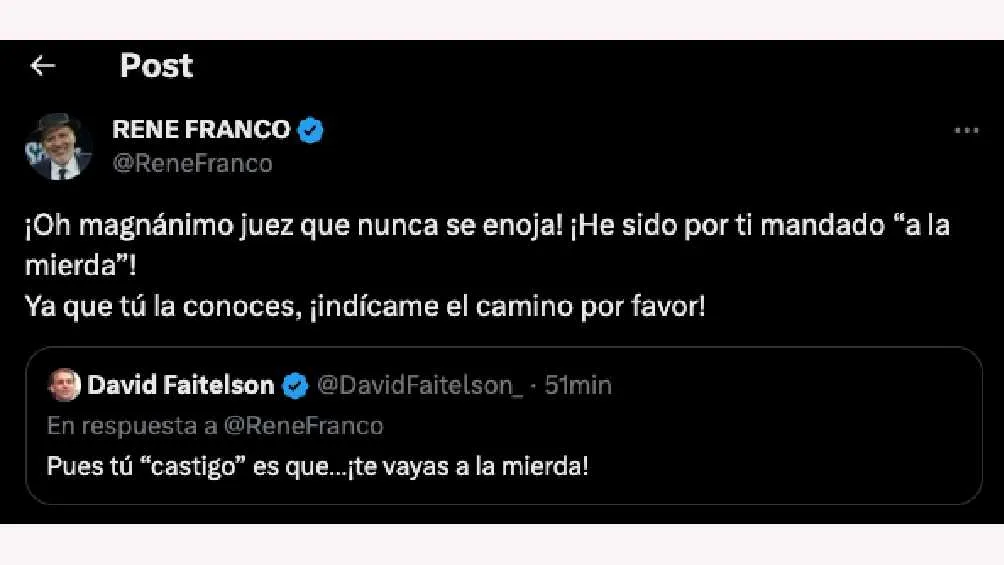 L discusión terminó con Faitelson mandando muy lejos a René Franco.