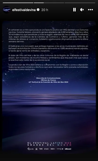 El festival expone que los artistas no cancelan sus presentaciones ni se mueven de fecha.