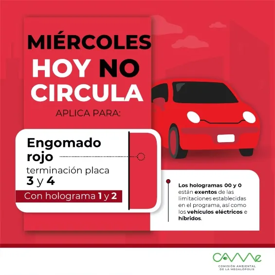 Estos son los vehículos que no pueden circular los miércoles.