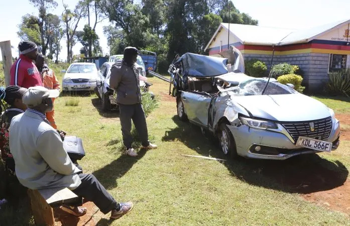 Vehículo donde murió Kelvin Kiptum