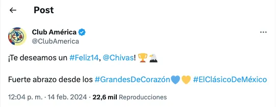 Así fue el mensaje las Águilas a Chivas