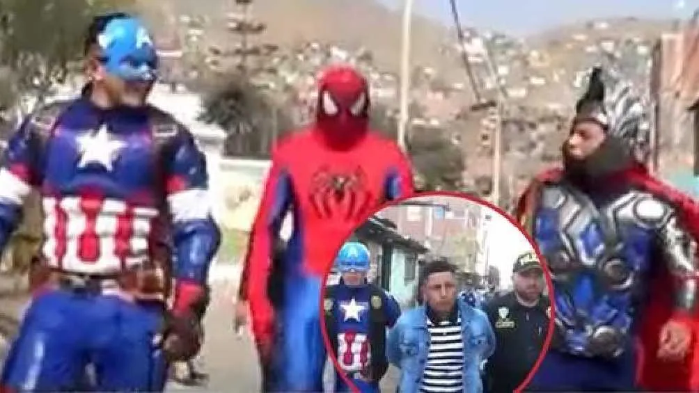 CAPTURA DE PANTALLA: Twitter: @PoliciaPeru Hace unos meses también se disfrazaron de Avengers para hacer detenciones en un Halloween.