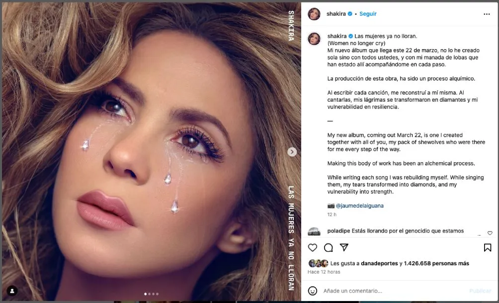 La cantante dedicó un mensaje a sus seguidoras y sus colaboradoras