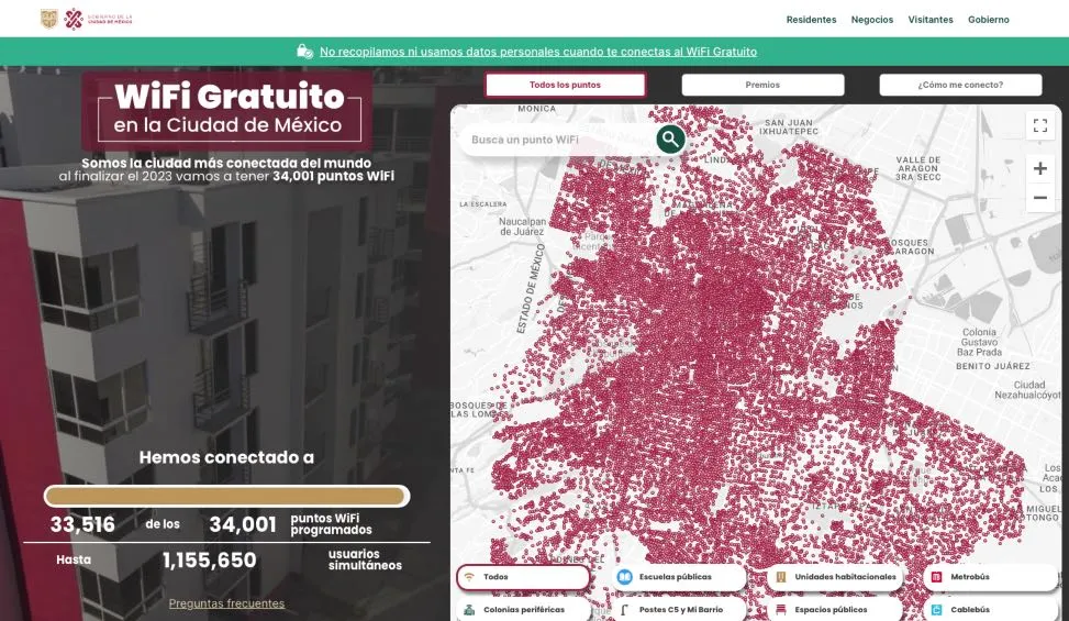 En el portal de la CDMX puedes encontrar tu punto de conexión más cercano.